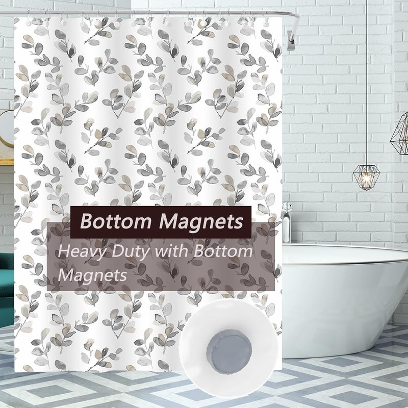 TIKABC Shower Curtain Liner, 4G PEVA Mimosa Shower Liner, Plastic Waterproof Shower Curtains, 72x72 inch with Grommet Holes 3 Magnetic Weights - Image 5